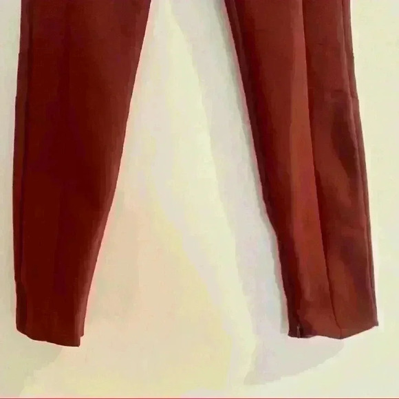 MANGO Burgundy Skinny Pants w/ Stitching and Zip Ankle Detailing - Picture 8 of 16